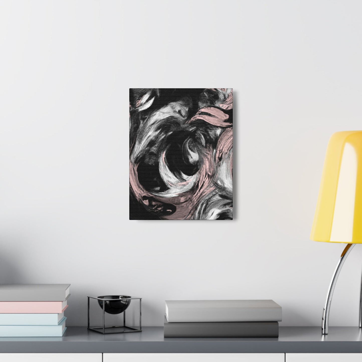 Wall Art Decor - Canvas Print Artwork - Black Pink White Abstract - Father Tree