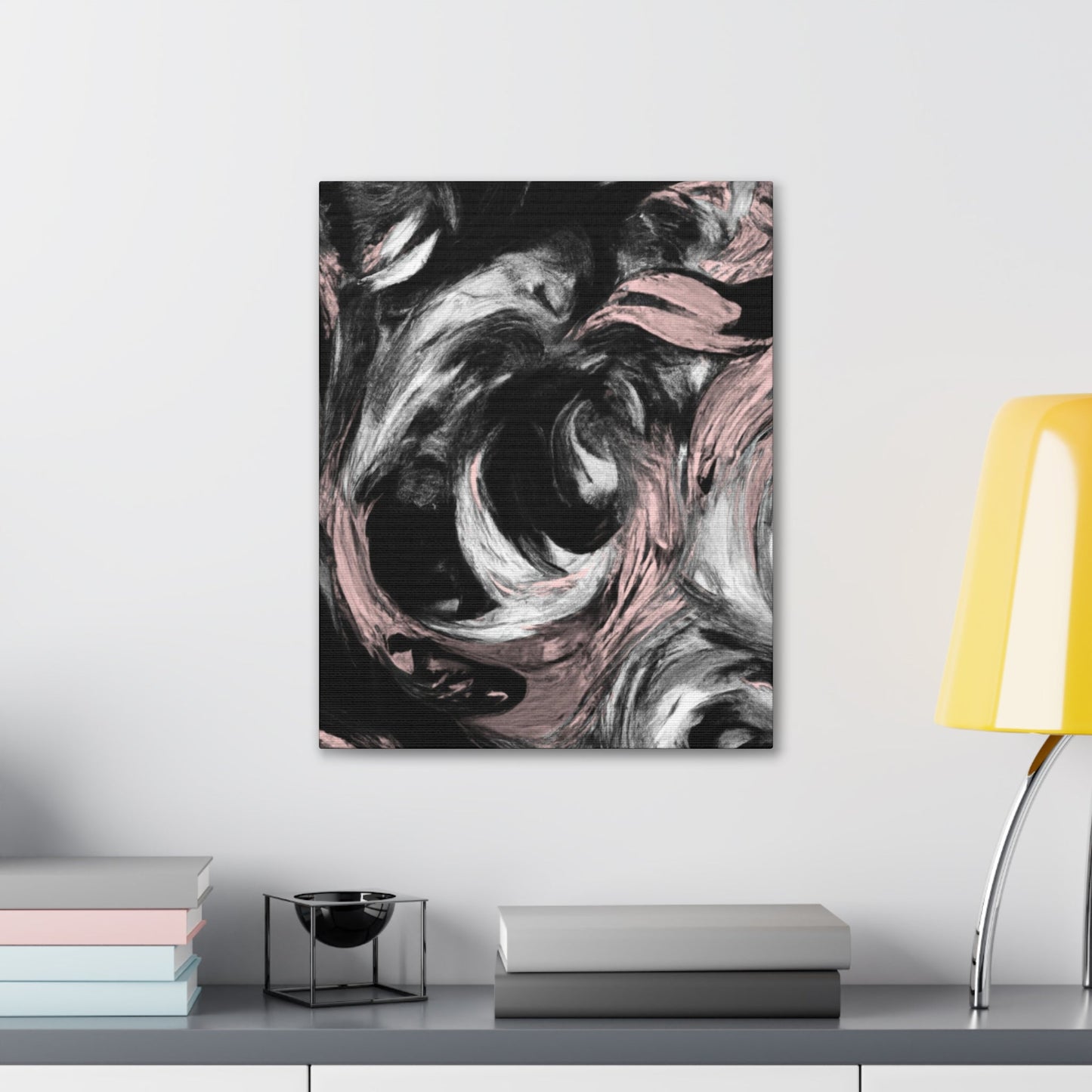Wall Art Decor - Canvas Print Artwork - Black Pink White Abstract - Father Tree